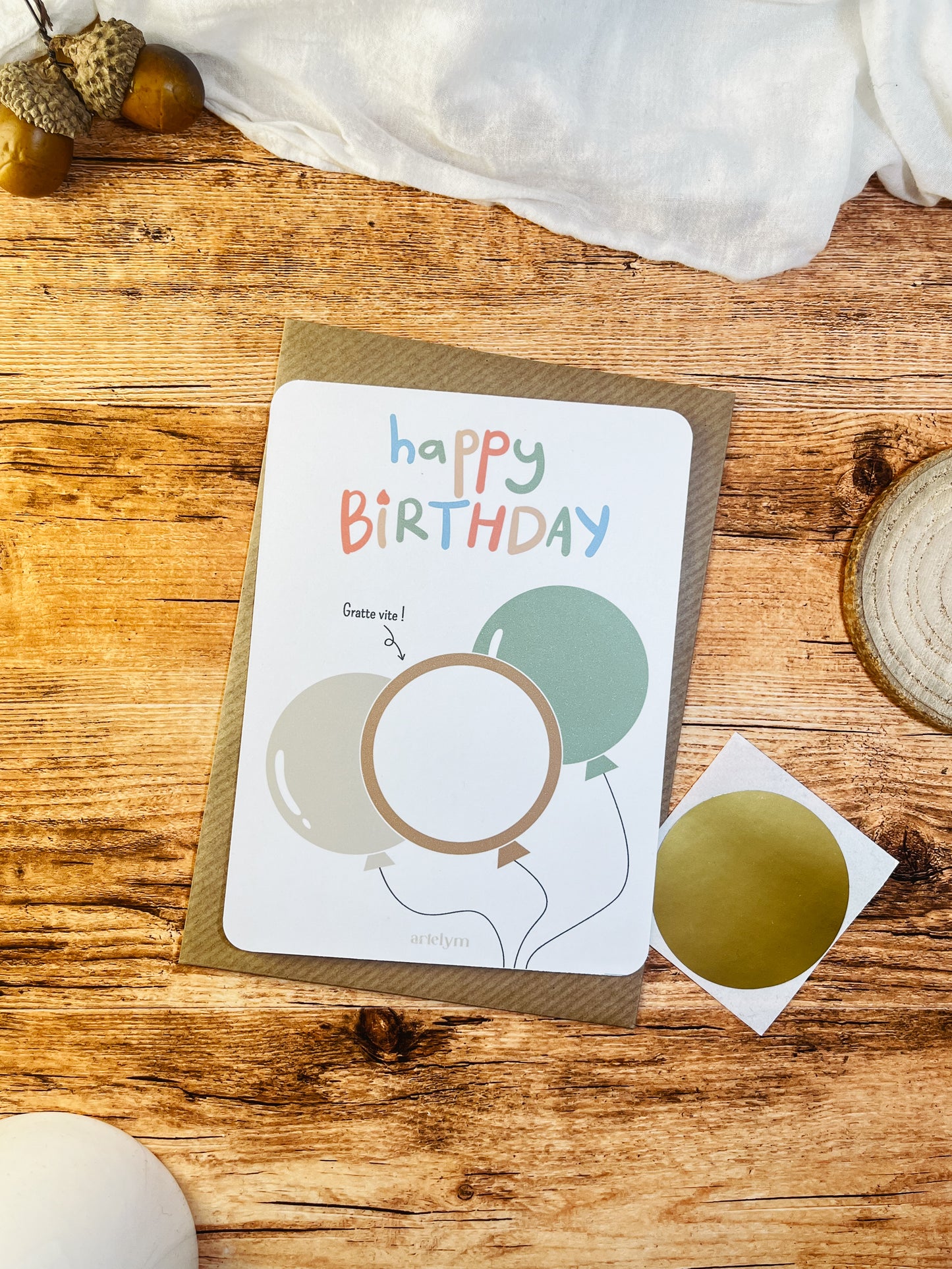 Carte à gratter "Happy Birthday"