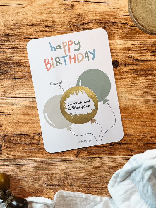 Carte à gratter "Happy Birthday"